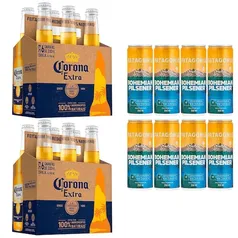  Kit Cerveja Corona Extra Long Neck 330ml - 12 Unidades + Cerveja Patagonia Bohemian Pilsener Lata S