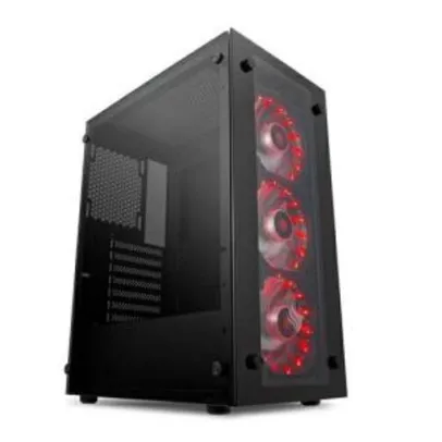 [APP] Gabinete Pichau Gaming Magpie III Lateral/Frontal Vidro Led Vermelho, PGMA-03-RED | R$ 220