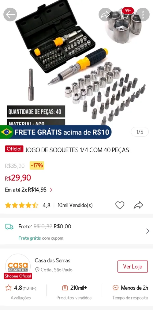 Imagem na descrição da promoção