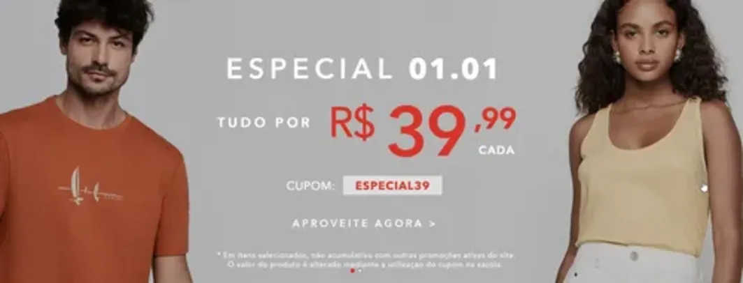 Diversos Itens na Hering Outlet por R$ 39,90