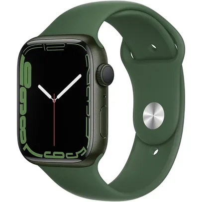 [AME SC R$ 2696] Apple Watch Series 7 GPS 45mm Caixa Verde de Alumínio Pulseira Esportiva Trevo