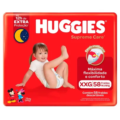 Fralda Descartável Infantil Huggies Supreme Care XXG 58 Unidades