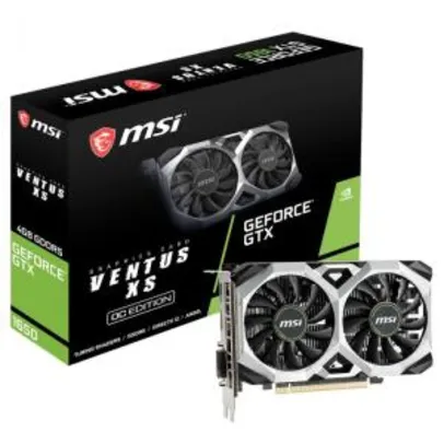 Placa de Vídeo MSI NVIDIA GeForce GTX 1650 Ventus XS 4G OC, GDDR5