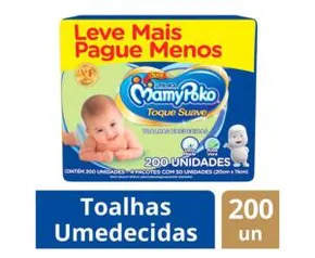 [Ouro] Toalha Umedecida MamyPoko Toque Suave - 200 Unidades | R$ 14