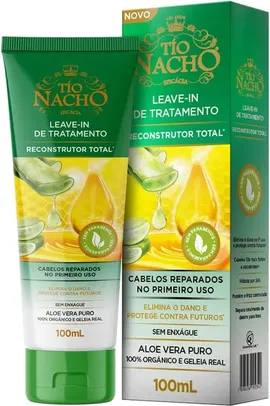 [PRIME] Tio Nacho Leave In Reconstrutor Total com Aloe Vera para reparação total, 100ml, Elimina e proteje contra os danos