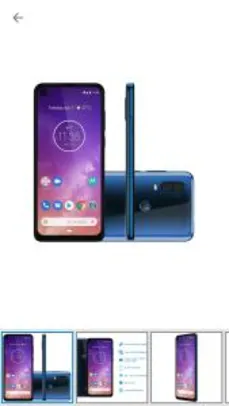 Smartphone Motorola One Vision 128GB Azul Safira - 4G 4GB RAM 6,34” Câm. Dupla + Câm. Selfie 25MP - R$1530