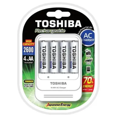 Carregador De Pilhas Toshiba AA/AAA, CB, Com 4 - TNHC-6GAE4