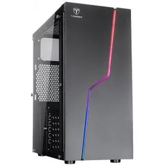 Gabinete Gamer T-Dagger Jax RGB, Mid Tower, S-Fan, Lateral Acrílico, Black, S-fonte | R$ 169