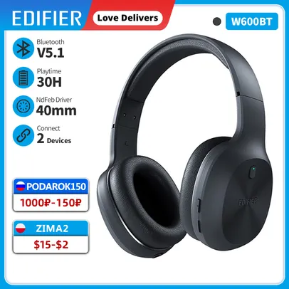 EDIFIER W600BT Wireless Bluetooth Headphone Bluetooth 5.1 30hrs 40mm Drivers 