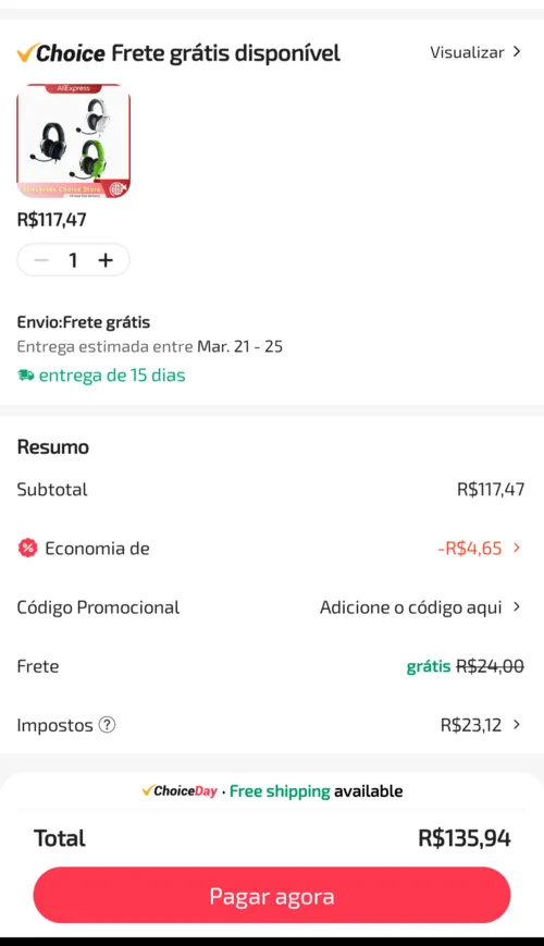 Imagem na descrição da promoção