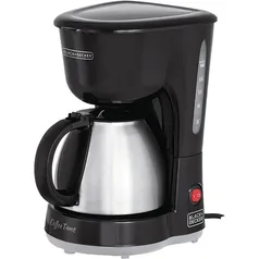 Cafeteira Elétrica 18 Xícaras Black &amp; Decker CM15 com Jarra Inox Preta e Prata 127V