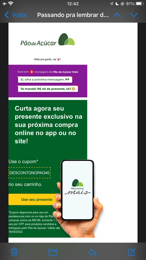 Imagem na descrição da promoção