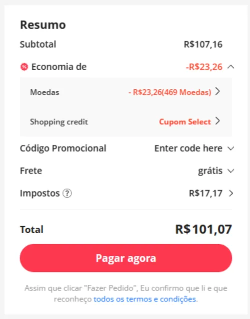 Imagem na descrição da promoção