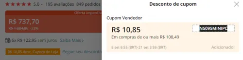 Imagem na descrição da promoção