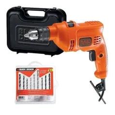 (AME R$148) Furadeira de Impacto 3/8 (10mm) 560W 127V com 9 Brocas - Black+Decker R$185