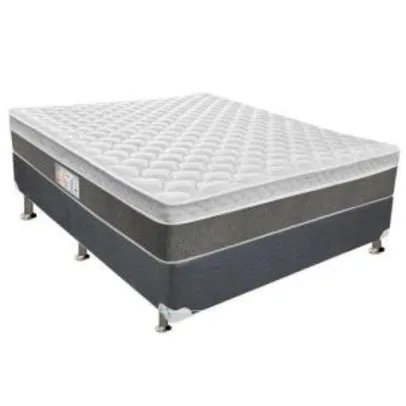 [Bug] Conjunto Cama Box - Colchão Castor Bonnel Class New One Face + Cama Box Nobuck Cinza - Casal 138x188 - R$292