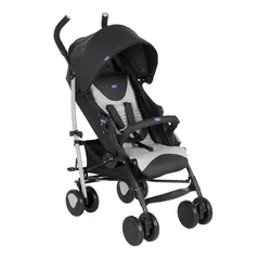 Carrinho de Bebê para Passeio Chicco Echo com Bumper Bar Stone de 0 Meses até 15kg Preto com Cinza