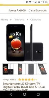 Smartphone LG K9 com TV Digital 16GB - R$384
