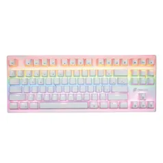 Teclado Mecânico Gamer Wolf Tc605 Led Rainbow Abnt Switch Brown