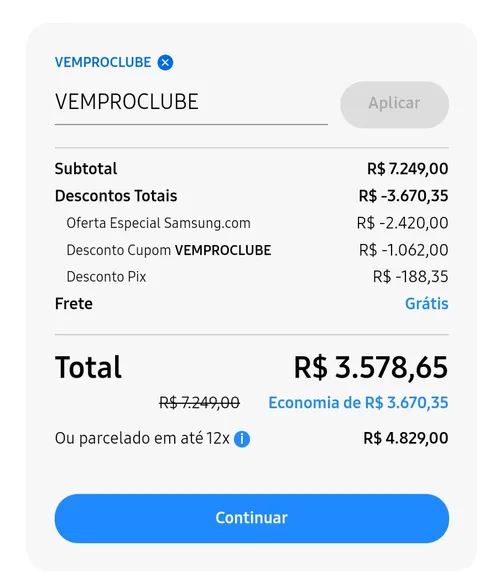 Imagem na descrição da promoção