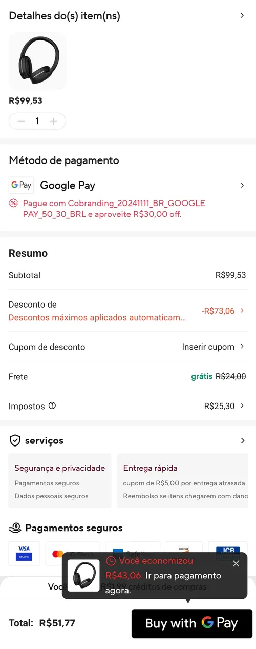 Imagem na descrição da promoção