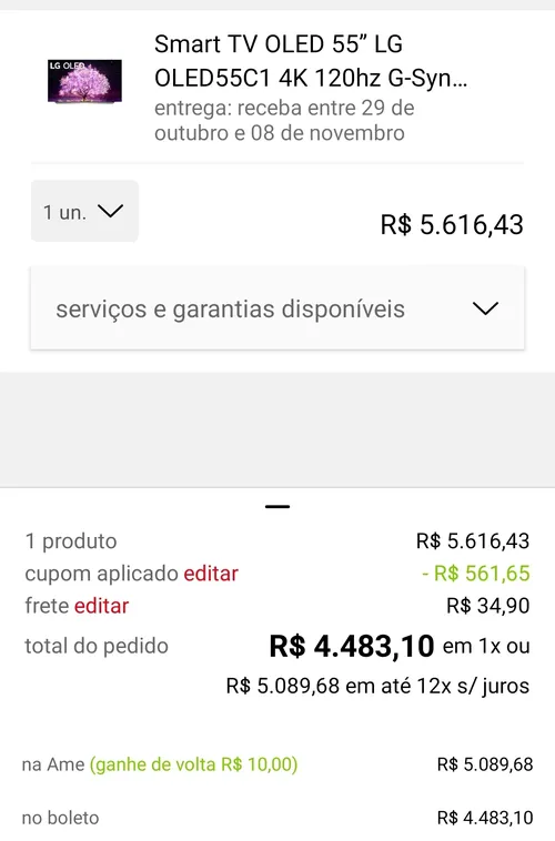 Imagem na descrição da promoção