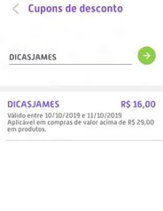 R$16 OFF em pedidos acima de R$29