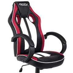 Cadeira Gamer ROYALE Preto, Branco e Vermelho com Regulagem de altura