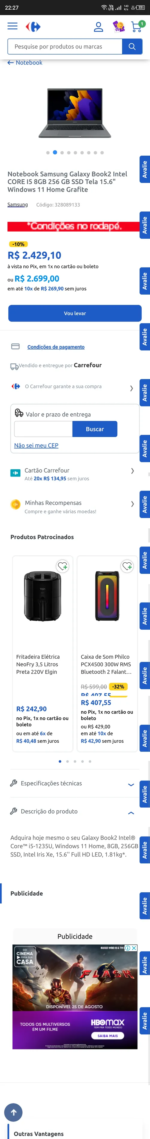 Imagem na descrição da promoção