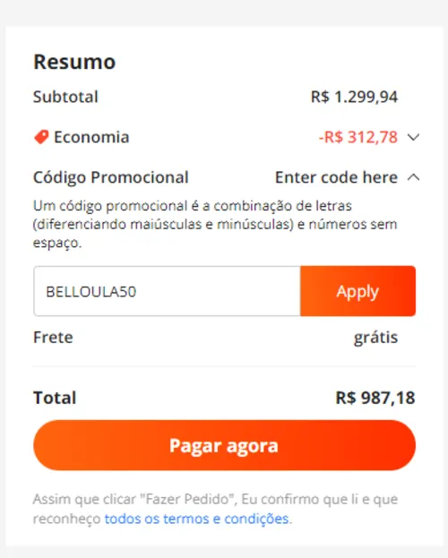 Imagem na descrição da promoção