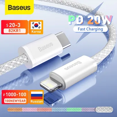 Cabo Baseus 20W PD USB C Cable for iPhone 13 Pro Max Fast Charging USB C Cable for iPhone 12 mini pro max Data USB Type C Cable|Mobile Phone Cabl