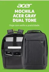 [ame R$45] Mochila Acer Resistente à Água Notebook até 15" - R$149