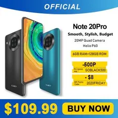 Smartphone Cubot Note 20 Pro NFC 6GB+128GB | R$575