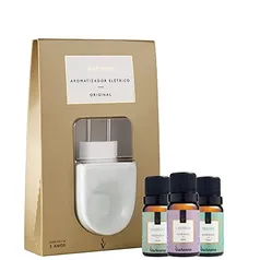 Kit Aromatizador Elétrico Bivolt Original + 3 Essências Via Aroma 10ml (Bamboo, Lavanda, Breeze)