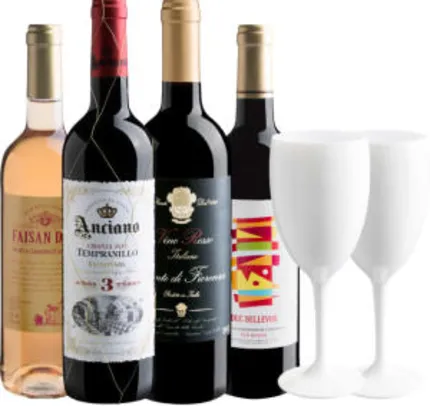 Kit de vinhos Quadra Última Chance da Evino - R$125