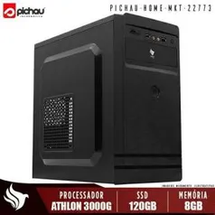 PC Home Pichau, AMD Athlon 3000G, 8GB DDR4, SSD 120GB, 500W | R$1431