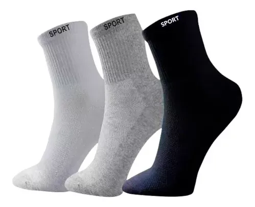 12 Pares Meias Masculina Cano Alto Grossa Algodão