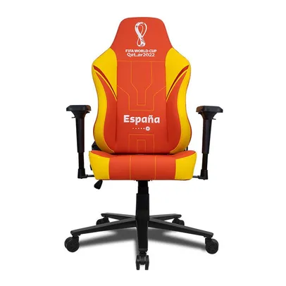 Cadeira Gamer Delux Copa do Mundo Catar DX-3000 ESLX Espanha, Vermelho e Amarelo, CP-CH-9035