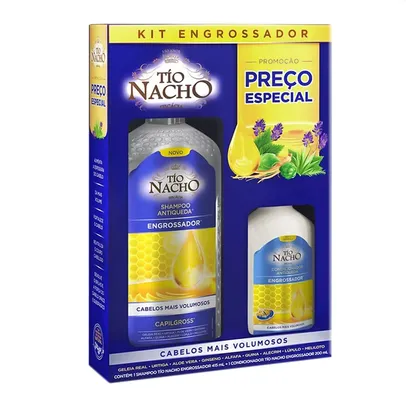 Shampoo Tio Nacho Antiqueda Engrossador 415ml + Condicionador Tio Nacho Antiqueda Engrossador 200ml Preço Especial