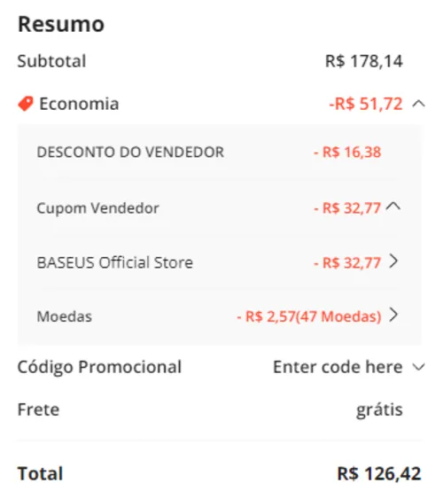 Imagem na descrição da promoção