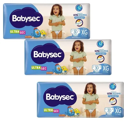 Foto do produto Kit 3 Fralda Infantil Babysec Galinha Pintadinha Mega Barato, Extra Gr