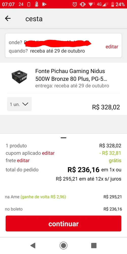 Imagem na descrição da promoção