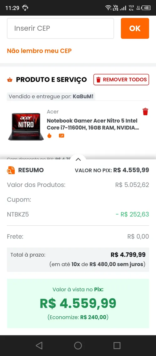 Imagem na descrição da promoção