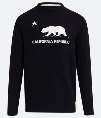 Saindo por R$ 39,9: Suéter em Algodão com Estampa de Urso Califórnia Republic Preto | Pelando