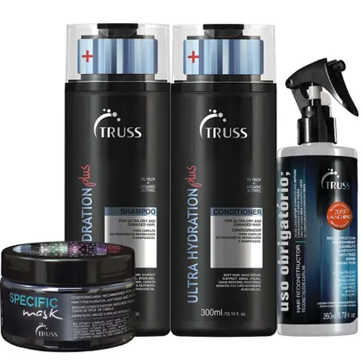 Kit truss ultra hydration plus + tratamento home care 4 produtos