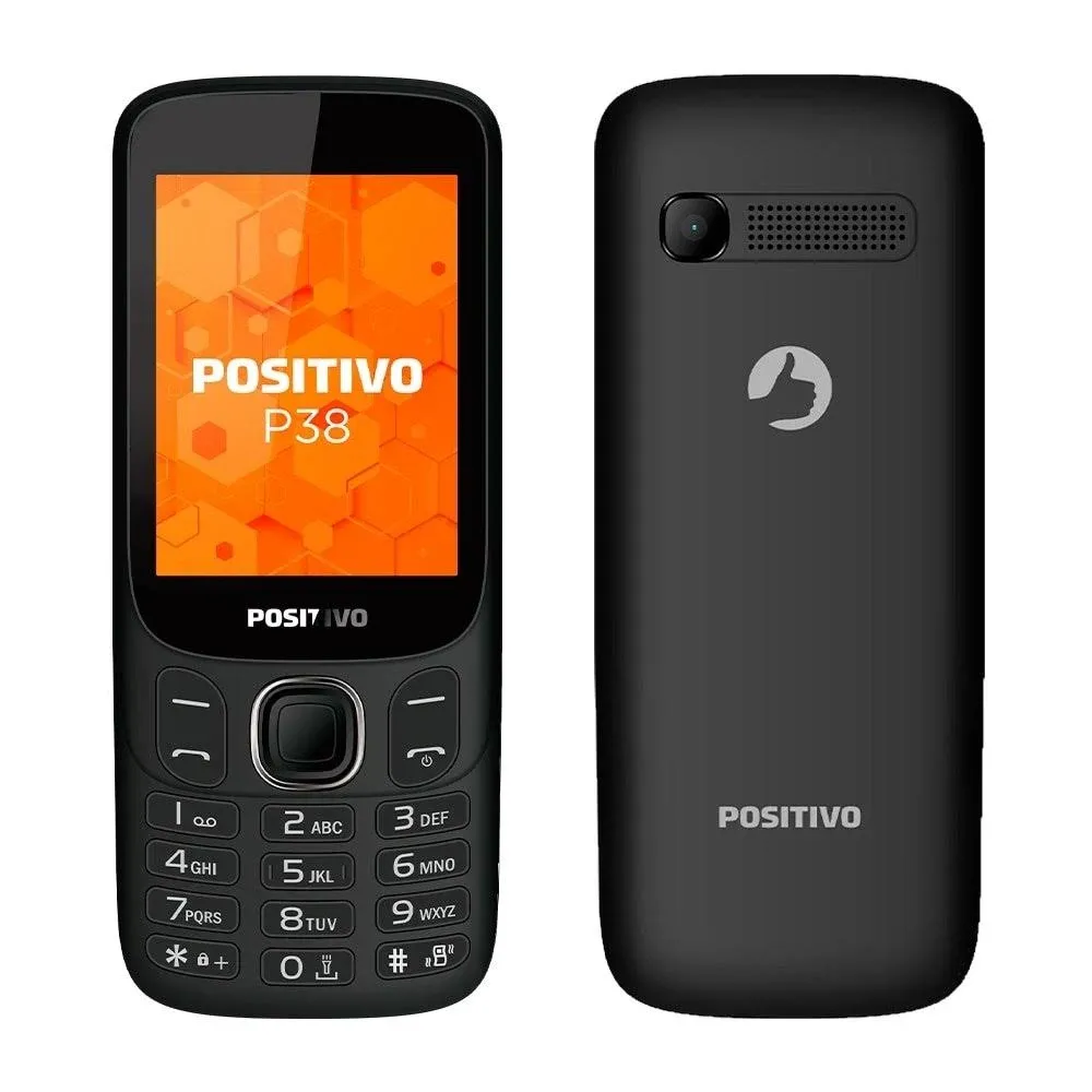 Product image Celular Positivo 128MB 2.8" Dual Chip 3G Preto - P38