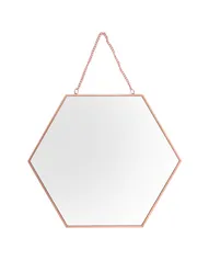 Espelho Decorativo Hexagonal Casa Riachuelo Cobre 26x30cm 