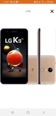 Smartphone LG K9 TV Dual Chip Android 7.0 Tela 5" Quad Core 1.3 Ghz 16GB 4G Câmera 8MP - Dourado | R$396