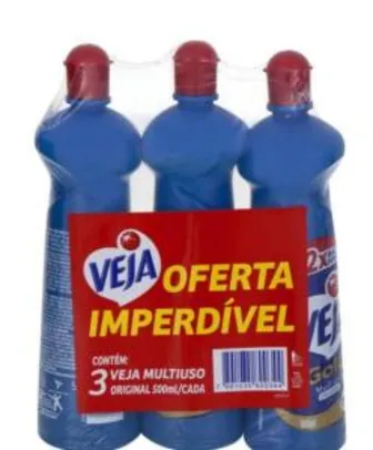 [APP + Clube da Lu] Veja Multiuso Original Squeeze 500ml - 3 Unidades | R$ 9