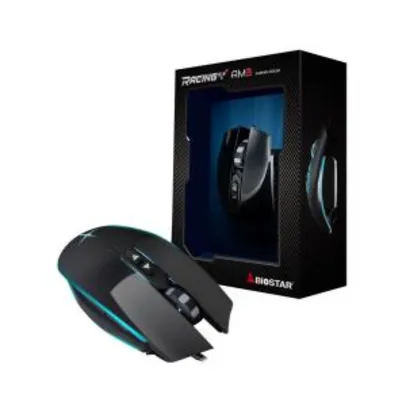 Mouse Gamer Biostar Racing AM3, 5000 DPI, 7 Botões, Black